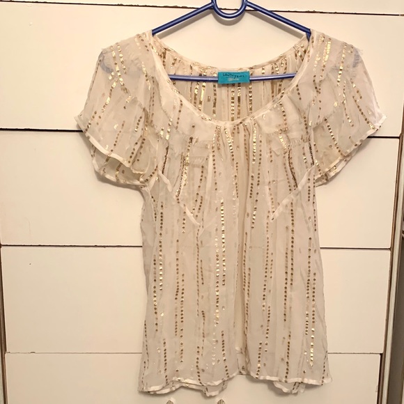 Whitley Kros Tops - Whitley Kors Gold Cream Shirt